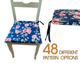 Spring Chair Cushions with Floral Patterns for Home Decor, Custom Sized and with Foam Inserts