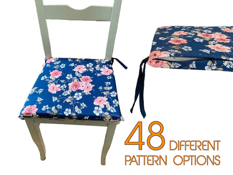 Spring Chair Cushions with Floral Patterns for Home Decor, Custom Sized and with Foam Inserts