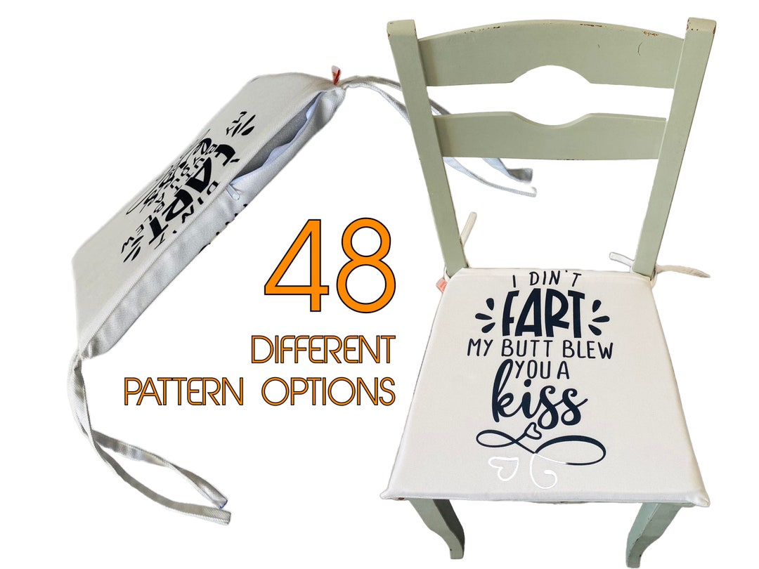 Funny Chair Cushions With Catcy Slogans, Wood Chair Covers With Foam