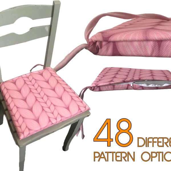 Knitted Chair Cushions, Custom Size and with Removable Foam Inserts