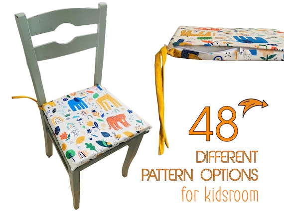 Kidsroom Chair Cushions With Removable Foam Inserts and Ties