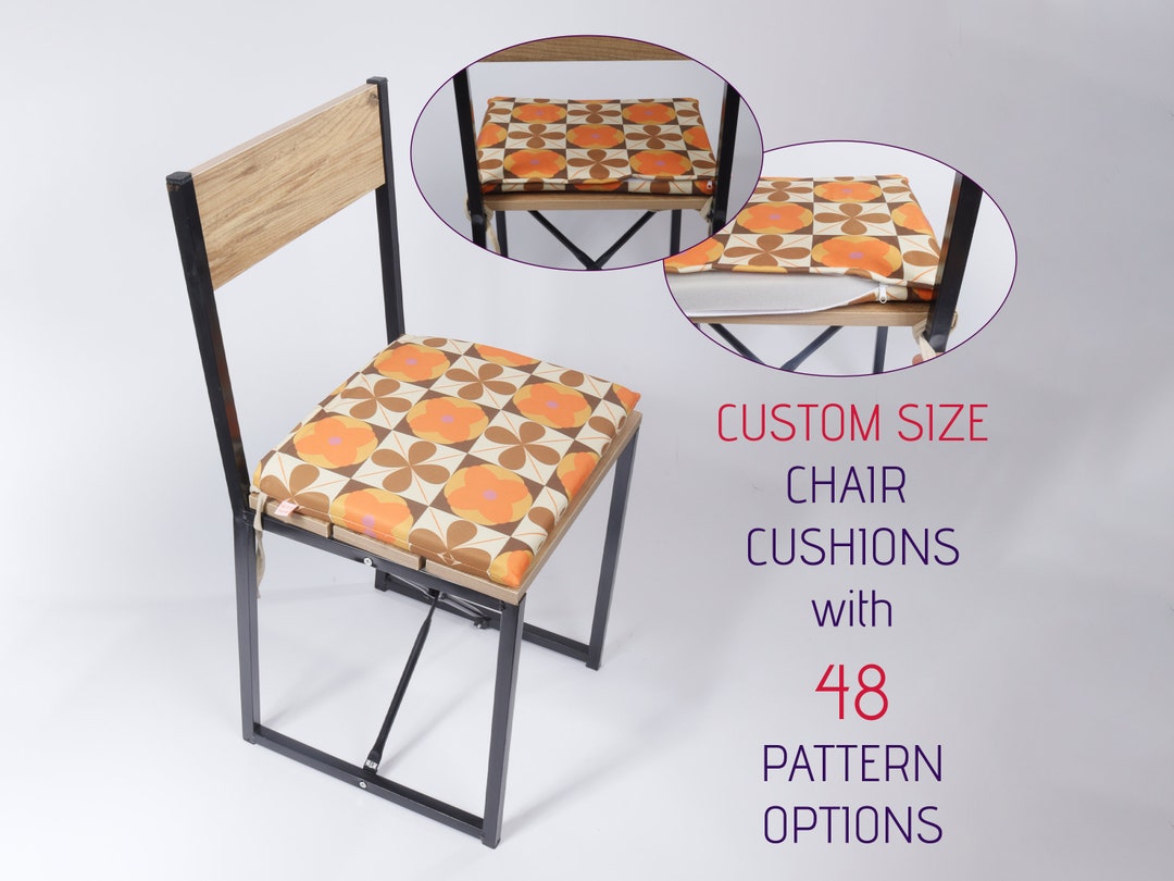 Indoor Chair Cushions With Ties in Bulk, Custom Size Handmade Dining Chair Seat Pads Etsy