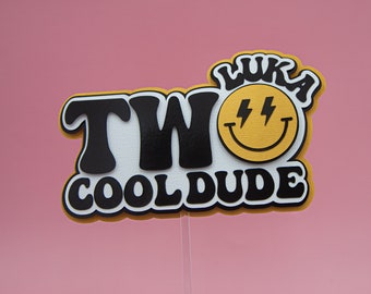 Two Cool Dude cake topper, Two Cool cake topper, Two Cool Dude Birthday, Two Cool Dude Birthday Party, second birthday