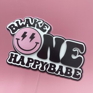 One Happy Babe Cake Topper, One Happy Babe Birthday, One Happy Babe ...