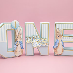 Peter Rabbit 3D letters, Peter Rabbit birthday, Peter Rabbit birthday party, Peter Rabbit 1st birthday, Peter Rabbit Birthday Decorations