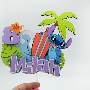 Stitch cake topper, stitch summer cake topper, Stitch Birthday, Stitch Birthday Party