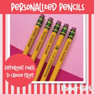 Personalized Pencils, Back to School Supplies, Laser Engraved Pencils, Custom Name Pencils, Beginners pencils, Custom kinder pencils.