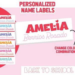 Personalized name labels, School labels, Back to School name supplies, name labels, custom name labels