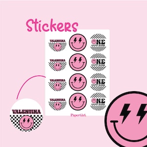 One Happy Babe birthday stickers, Personalized Birthday stickers, One happy babe, One happy babe stickers, first birthday, One Happy girl