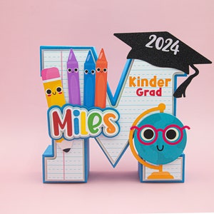 Carta 3D de formatura do jardim de infância, decoração de formatura pré-K, decorações de festa de formatura do jardim de infância, graduação pré-escolar, formatura infantil 2024