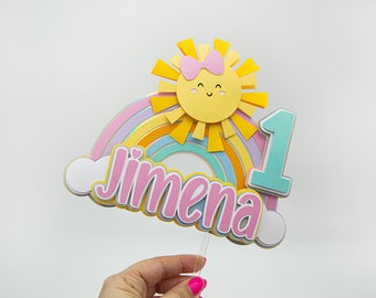 Sunshine Birthday Cake Topper, Handmade Party Decoration