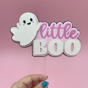 Adorno para tarta de Little Boo, adorno para tarta de Halloween, cumpleaños de Little Boo, fiesta de cumpleaños de Little Boo, fiesta de cumpleaños de Halloween, bebé de octubre
