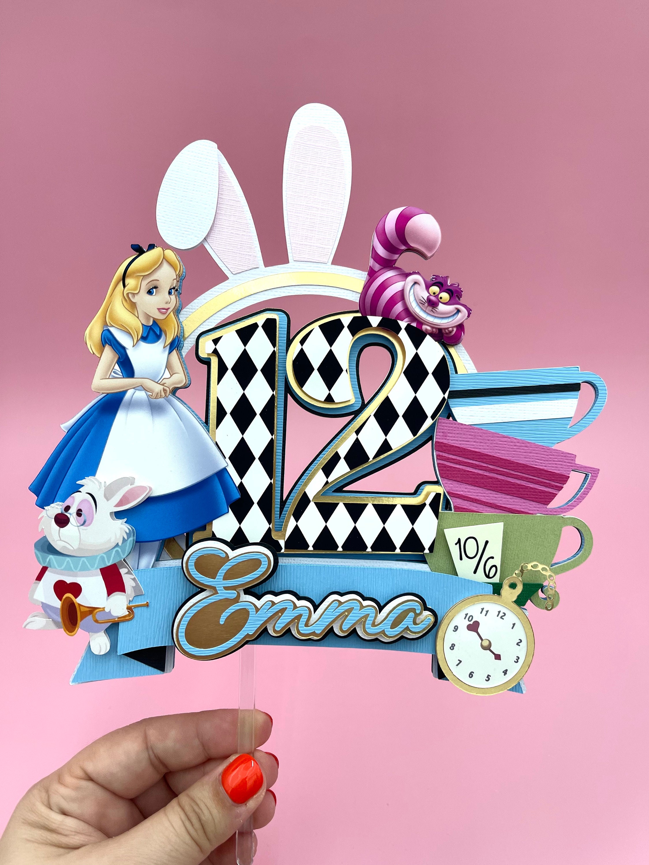 Fondant Alice in Wonderland Cake Topper Alice Cake Topper Alice in  Wonderland Theme Alice in Wonderland Cake Mad Hatter Birthday 