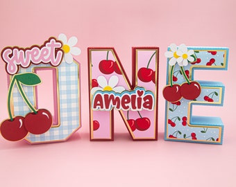 Cherry 3D letters, Cherry birthday, Cherry birthday party, Cherry birthday decor, Sweet one birthday