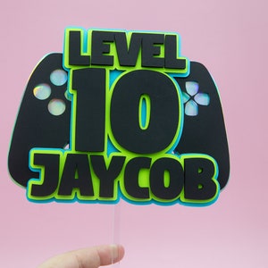Gamer cake topper, Gamer topper, Gamer Birthday, level up birthday, Gamer birthday party decor