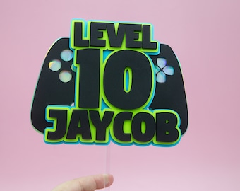 Gamer cake topper, Gamer topper, Gamer Birthday, level up birthday, Gamer birthday party decor