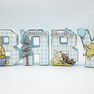 Pooh 3D letters, Pooh baby shower, Pooh party, Winnie the pooh decor