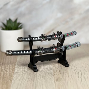 Samurai Style Katana Office Home Decoration, 8" and 6" in length