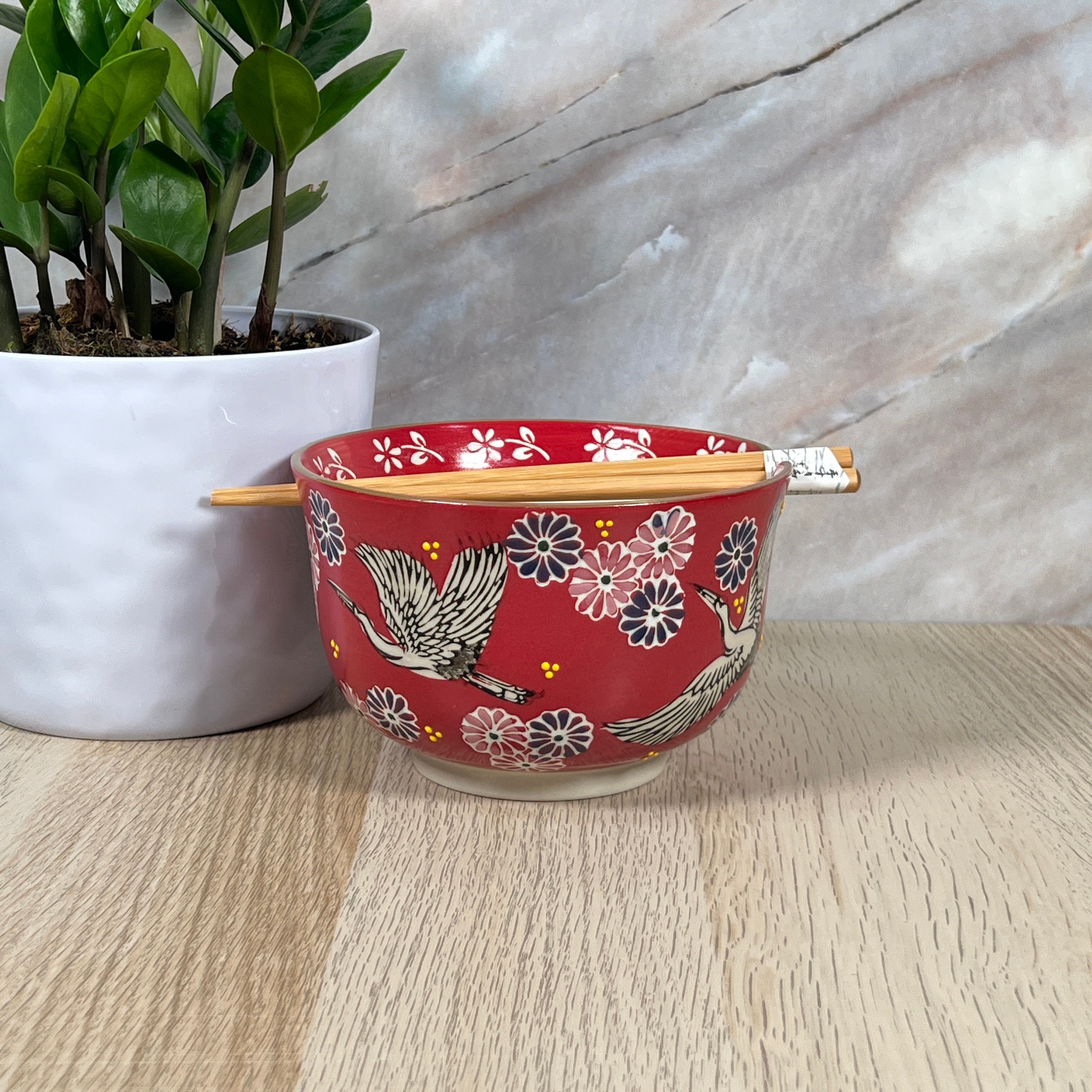 Cabilock Set Ciotole In Ceramica Per Ramen - 5 Pezzi Con Ciotola, Piatto, Cucchiaio E Bacchette, Per Zuppa Udon E Soba