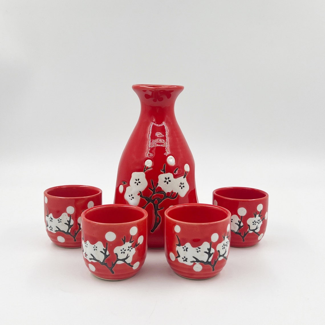 Een aardewerk tokkuri (Sake fles) - Japan - Midden 19e eeuw
