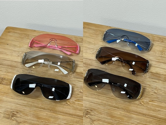 Y2K Sunglasses Star Wrap Around Glasses Retro Fashion 