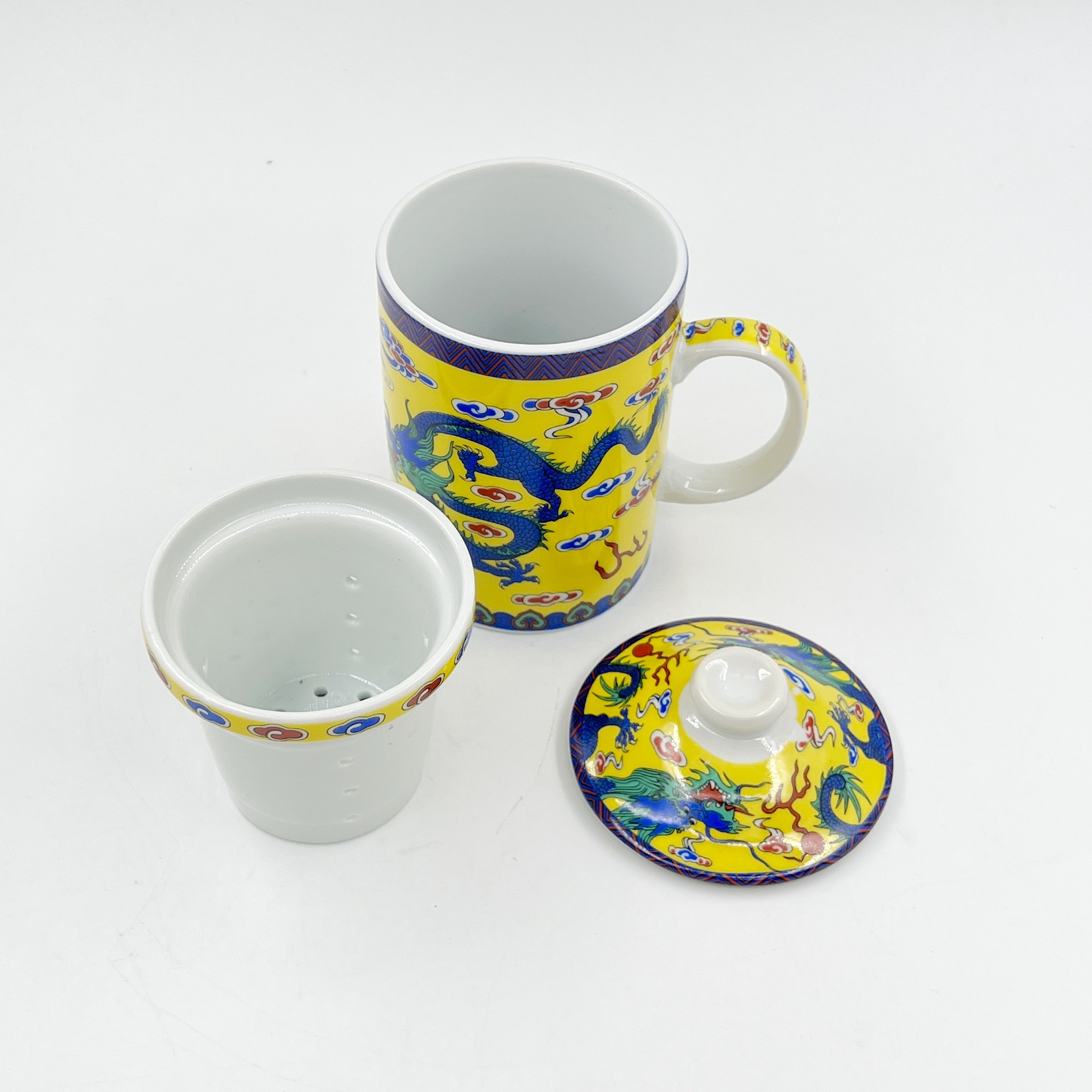 Vintage Style Chinese Loyal Dragon Ceramic Tea Cup Mug 10 Fl Oz, 3