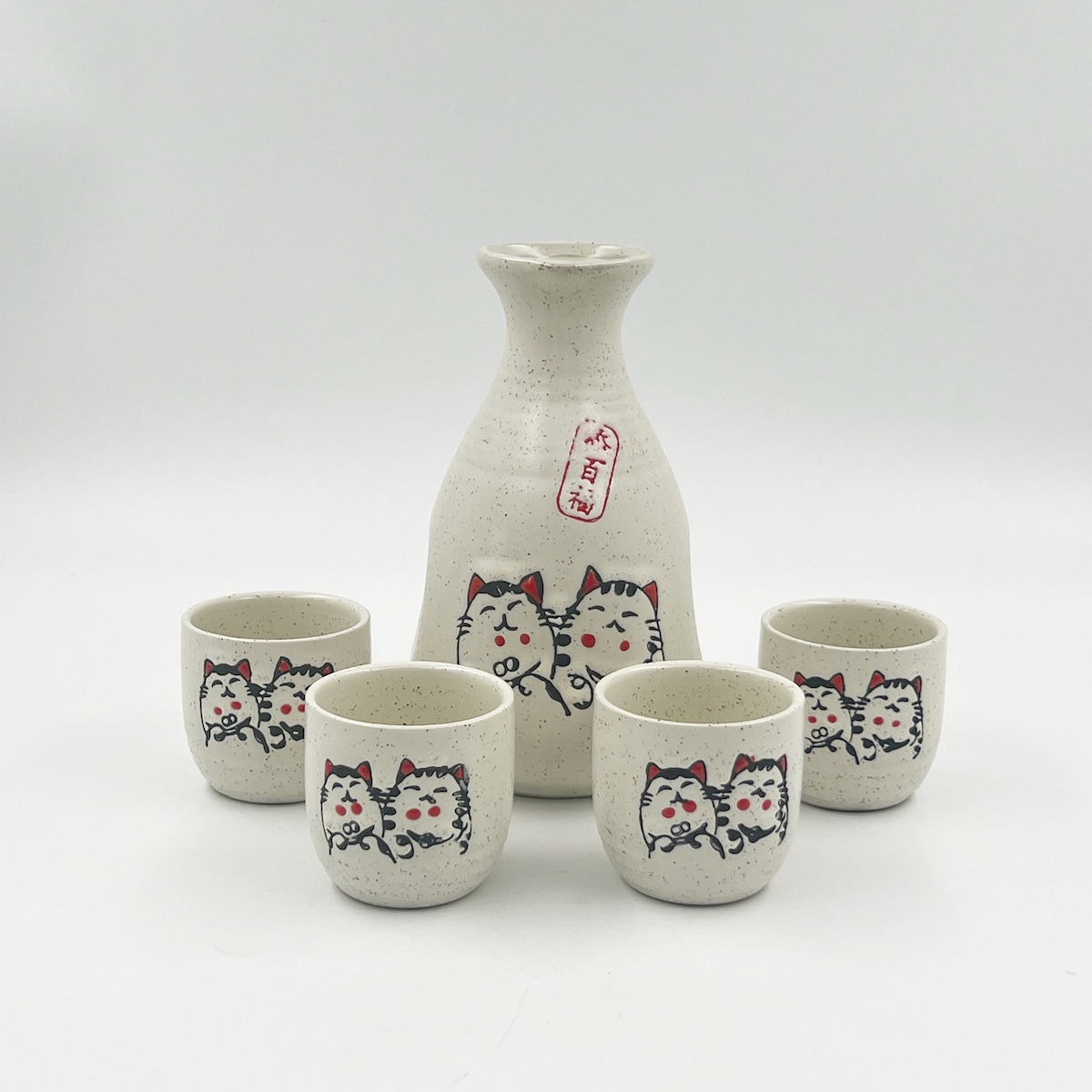 Ceramic Japanese Sake Set, 1 Tokkuri Bottle 10 Oz and 4 Ochoko Cups 2 Oz - Etsy