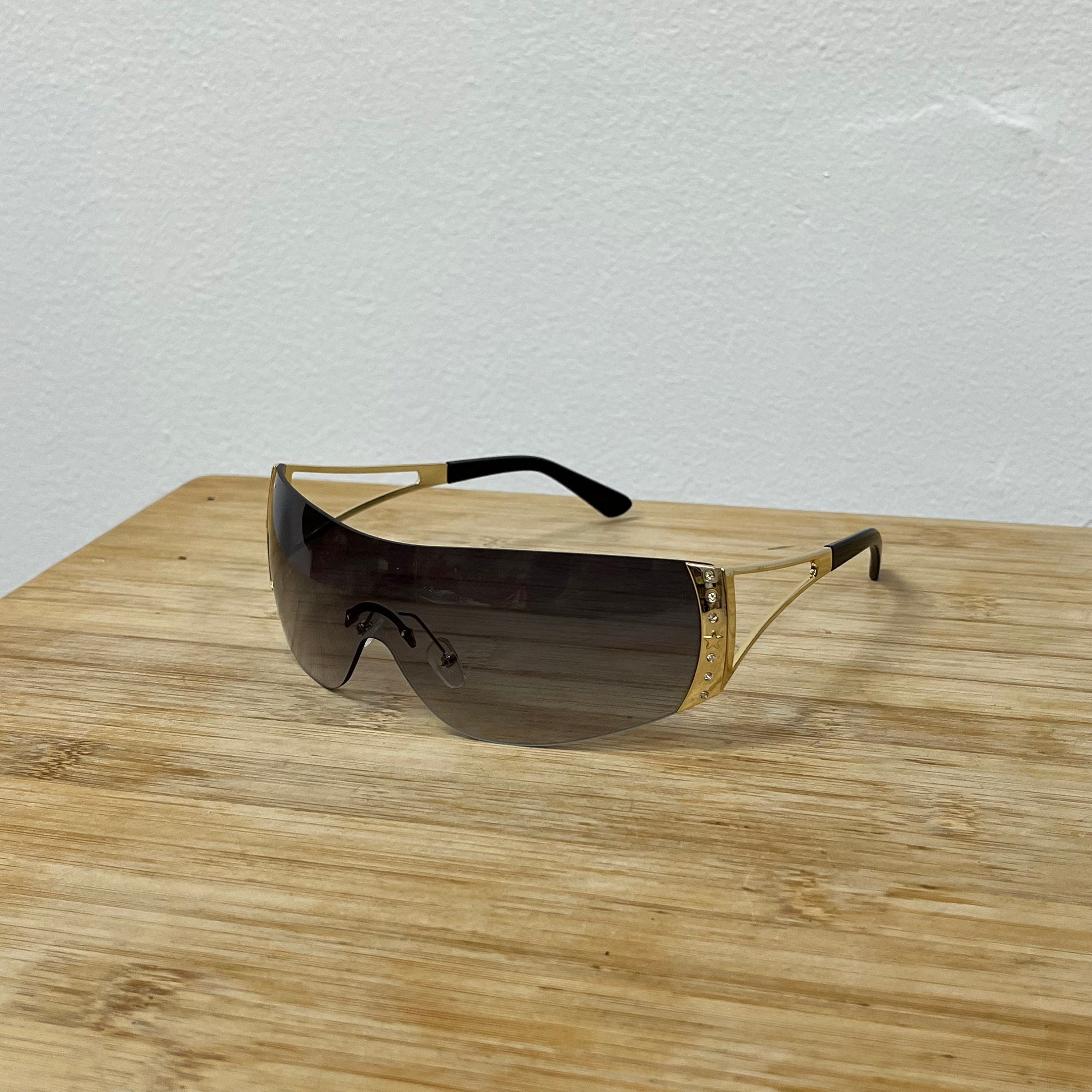 Y2K Sunglasses Star Wrap Around Glasses Retro Fashion 