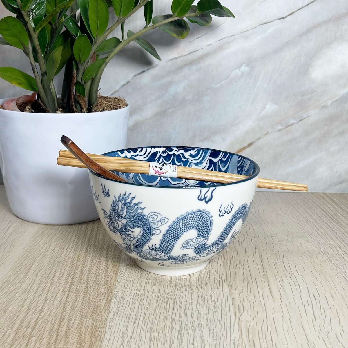 6" Oriental Blue Dragon Ceramic Ramen Rice Noodle Bowl - Etsy