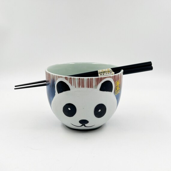5-Piece Japanese Ramen Udon Noodle Bowl Set With Chopsticks – Floral Ceramic Design