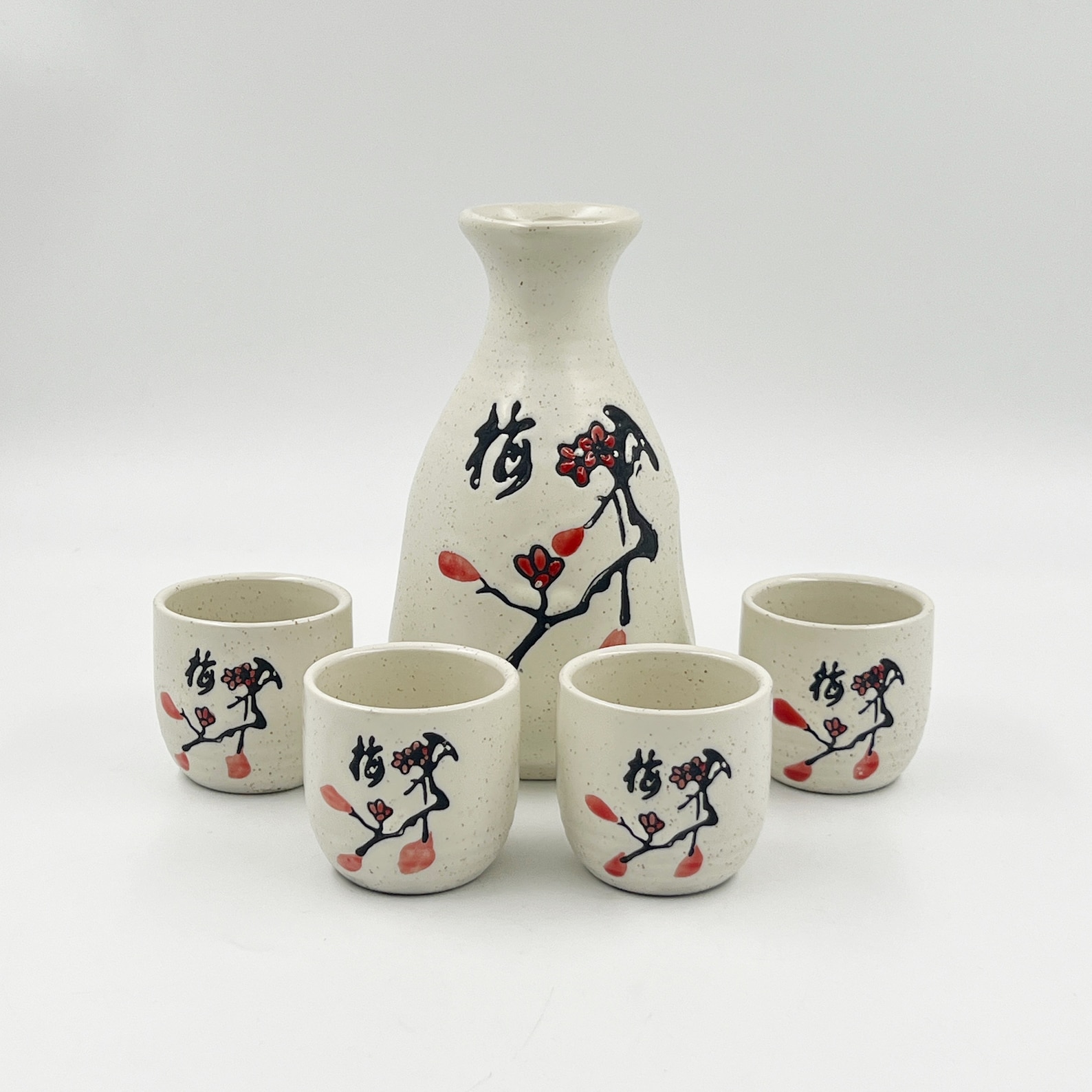 Dropship 5 Pcs Ceramic Japanese Sake Set Traditional 1 Tokkuri Bottle 4 Ochoko Cups F