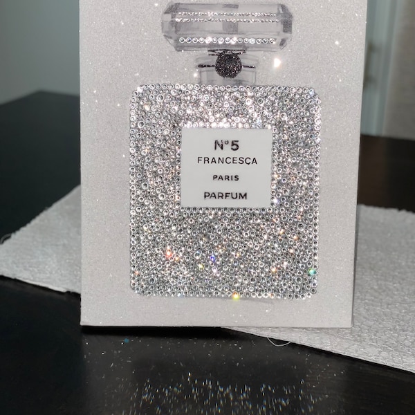 Personlized Gift/Perfume Bottle Canvas Art: Diamond Dust Decor