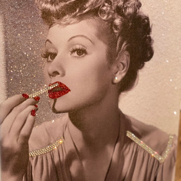 Lucille Ball Crystal Wall Decor/ Canvas Diamond Dust