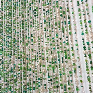 Green Beaded Long Curtains Window, Beaded Curtain Doorway, Beaded Curtain Window, Doorway Beads, Window Valance, Valance Beads, Sun Catcher