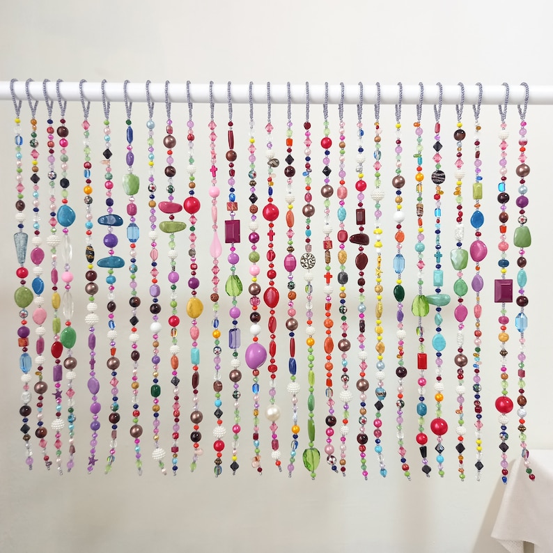 Boho Beaded Curtains, Hippie Decor, Window Curtains, Hippie Room Decor ...