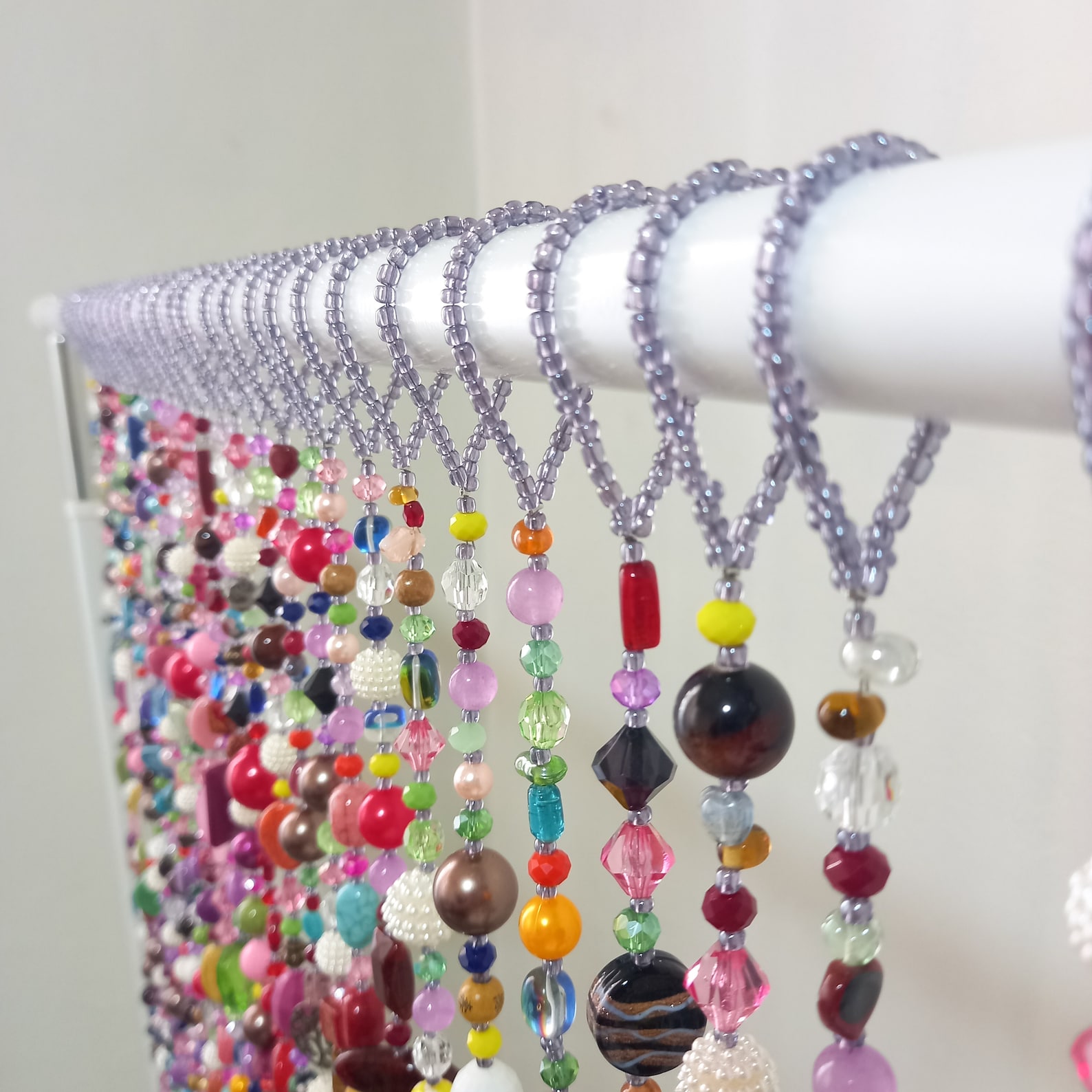 Boho Beaded Curtains, Hippie Decor, Window Curtains, Hippie Room Decor