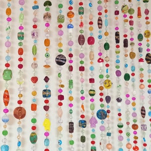 Beaded Short Curtains Window, Beaded Curtain Doorway, Beaded Curtain Window, Doorway Beads, Window Valance, Valance with Beads, Sun Catcher