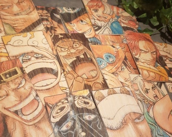 Marque page Manga One piece en impressions sur bois