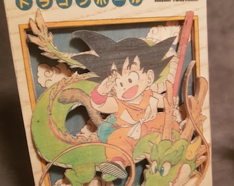 Manga Dragon ball - Impression sur Bois - Décoration murale - Fait à la main- Anime