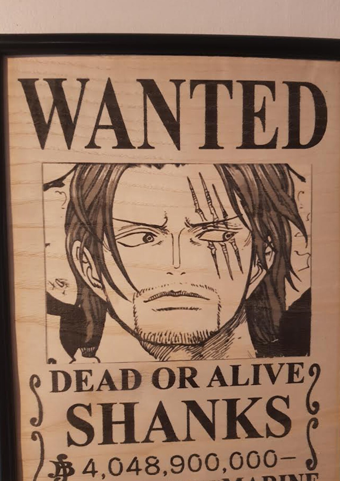 One Piece Wanted Shanks Manga Frame Etsy