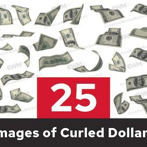 Regen Geld Hundert-Dollar-Scheine Seamless Digital Paper Background | Digitale Download-Dateien | Transparente PNG-Dateien | Gekräuselte Dollar Bilder