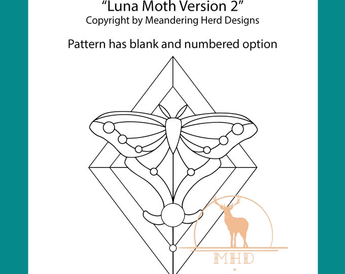 Luna Moth Stained Glass Pattern PDF, PNG Digital File - Etsy Canada