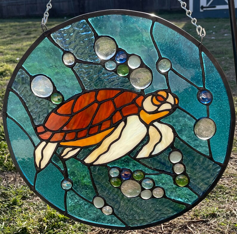 Bubbling Along Stained Glass Pattern Etsy