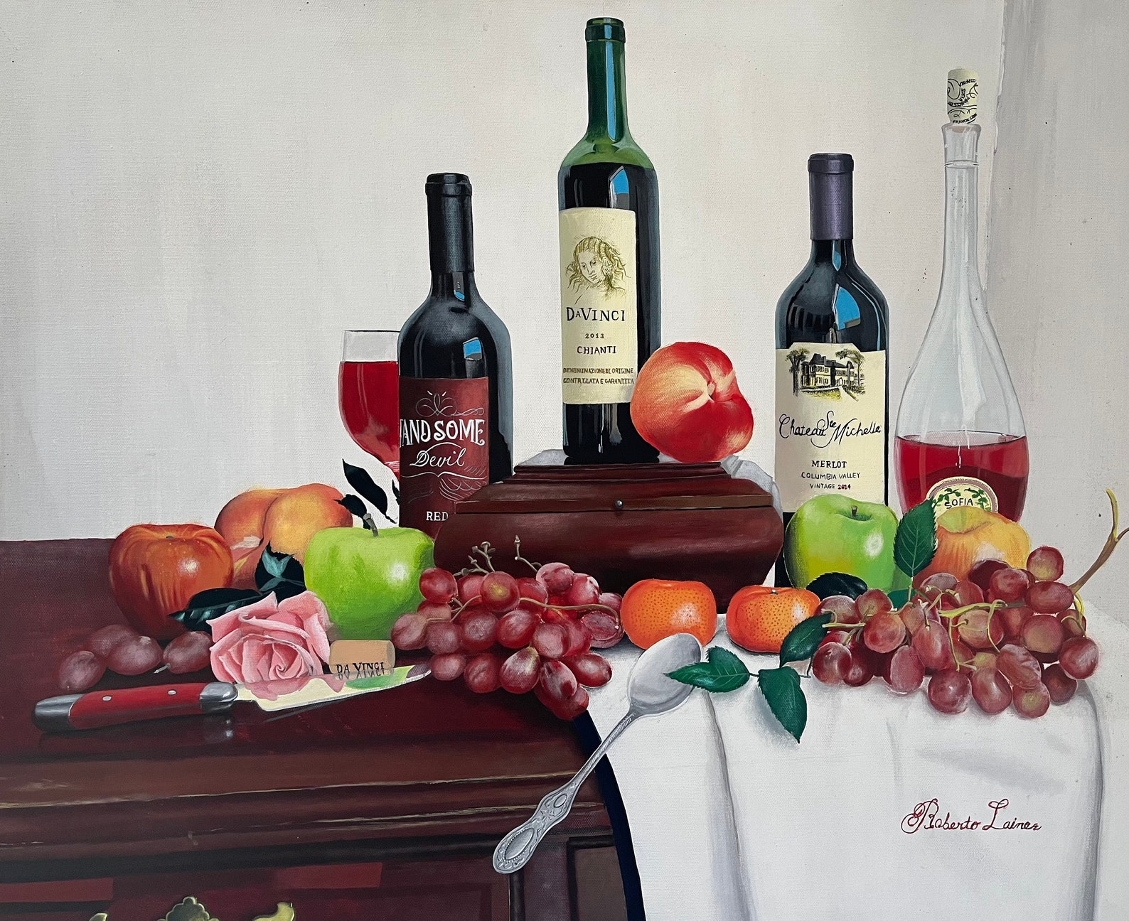 Still Life With Wine and Grapes - Etsy
