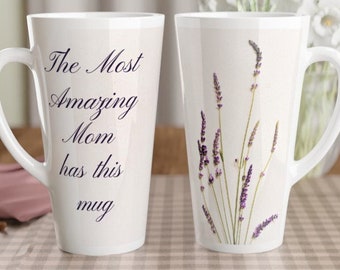 The Most Amazing Mom has this mug - Lavender - White Latte 17oz Ceramic Mug
