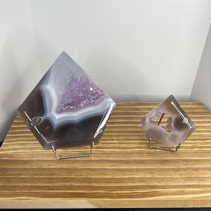 Drusy Agate with Amethyst Diamond Slab