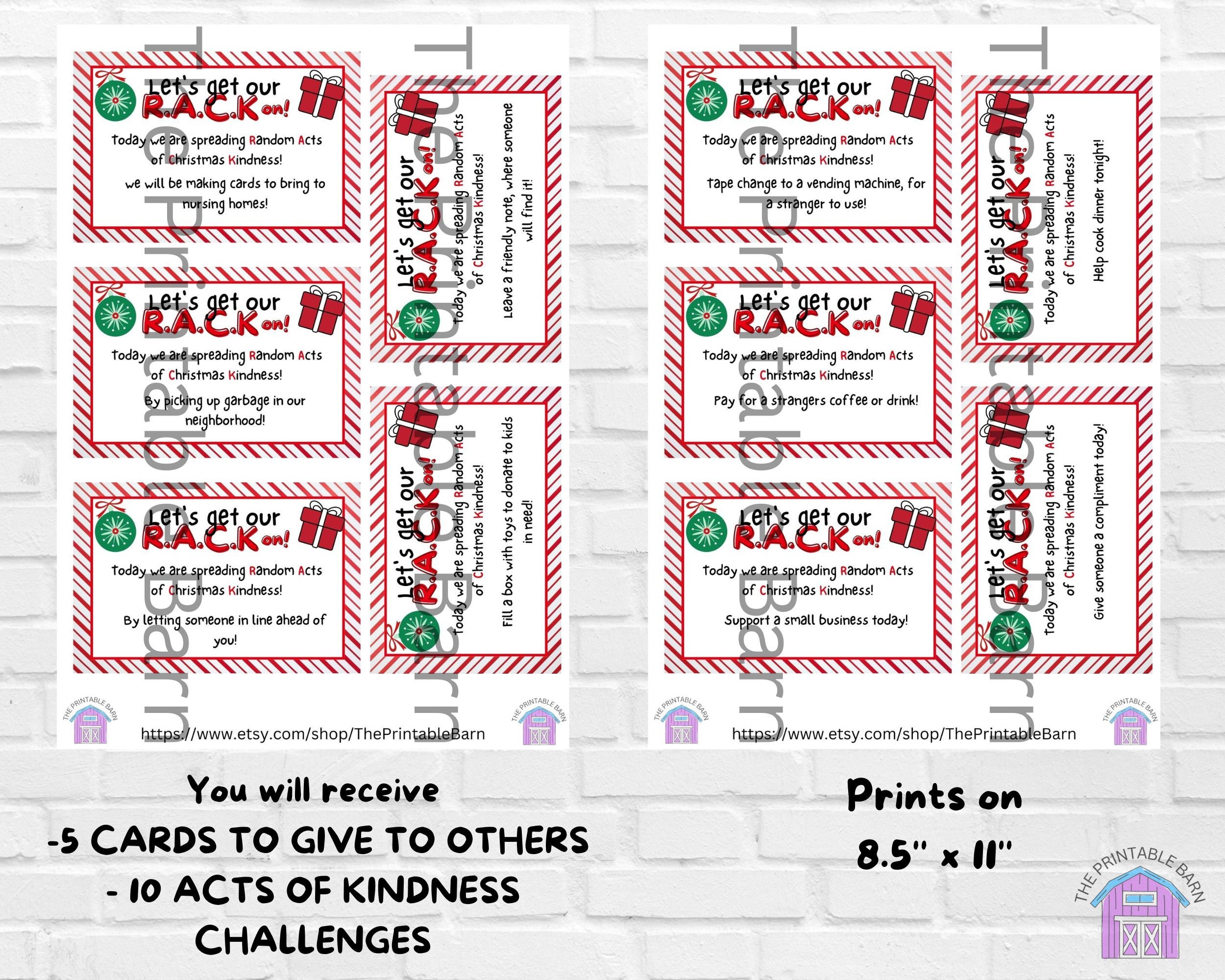 Elf Acts of Kindness Printable, Elf Challenge, Elf Games, Christmas ...