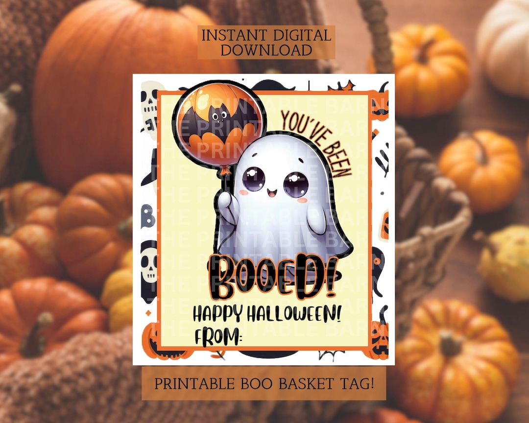 Rustic Boo Tags Printable Printable Boo Basket Tag, Ghost Halloween Tag, Neighbor Booed Tag, You ...