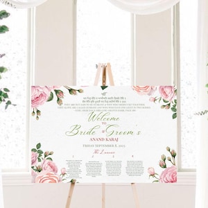 Instant Editable Download Anand Karaj Sign | Sikh Wedding Sign | Digital Customizable Anand Karaj signage