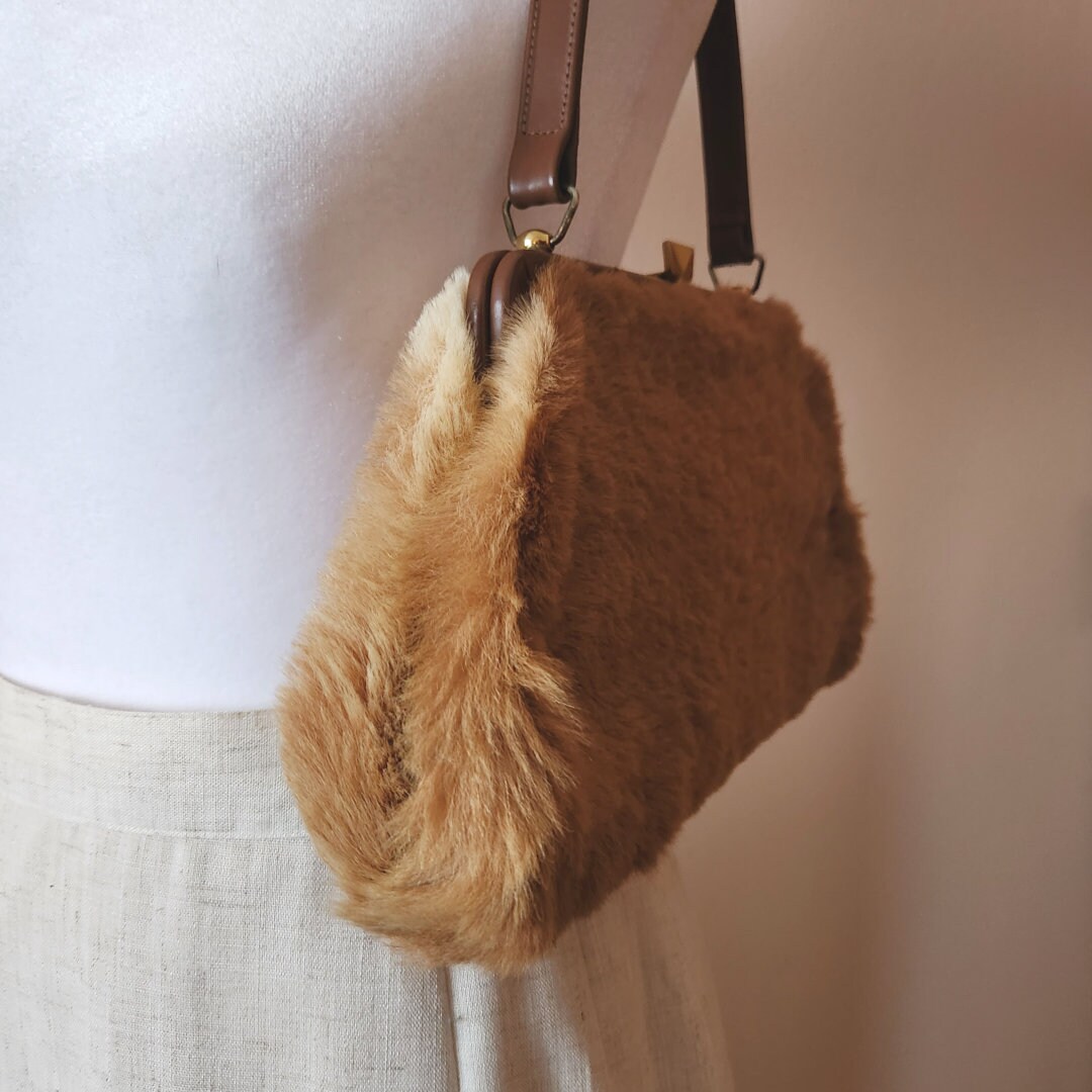 バッグ 00s archive leather fur hand bag Vintage Genuine Kangaroo Fur Handbag, Douglas Kenrick